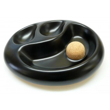 Pfeifenascher Keramik schwarz mit 2 Pfeifenablagen 