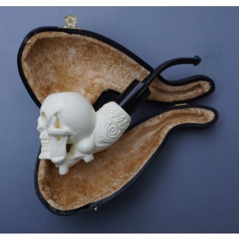 Pfeife Meerschaum Skull Weiß
