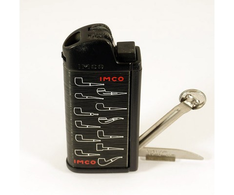 Pfeifenfeuerzeug Imco Chic4 schwarz mit Pfeifenlogos