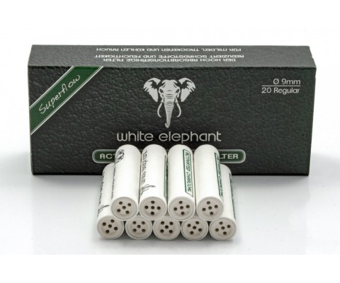 Aktivkohlefilter White Elephant 9mm 20 Stk.